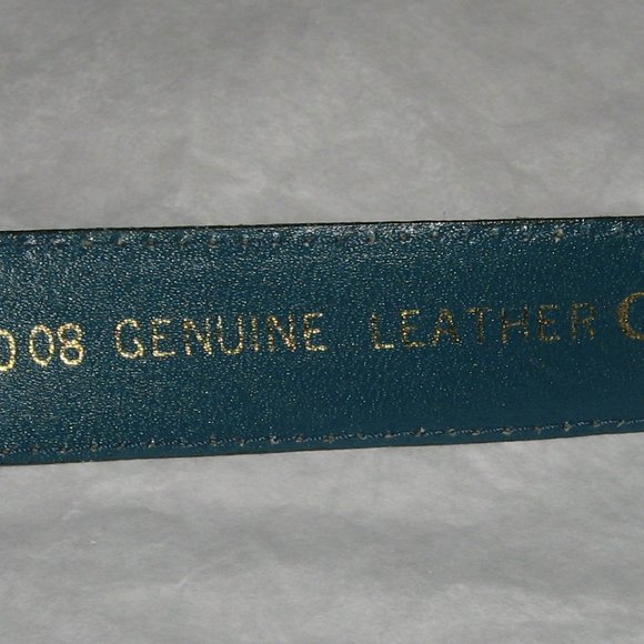 ❤️CHRISTIAN DIOR GREEN REPTILE PRINT LEATHER BELT AND OVERSIZED BUCKLE 35 ML - Picture 6 of 7